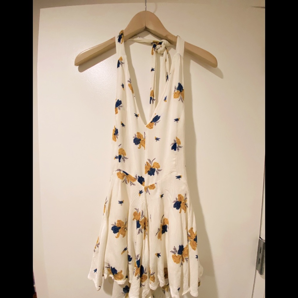 Free People Halter Floral Romper